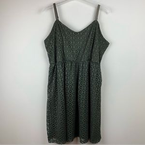 Maurices Eyelet Lace Olive Green Plus Size Dress